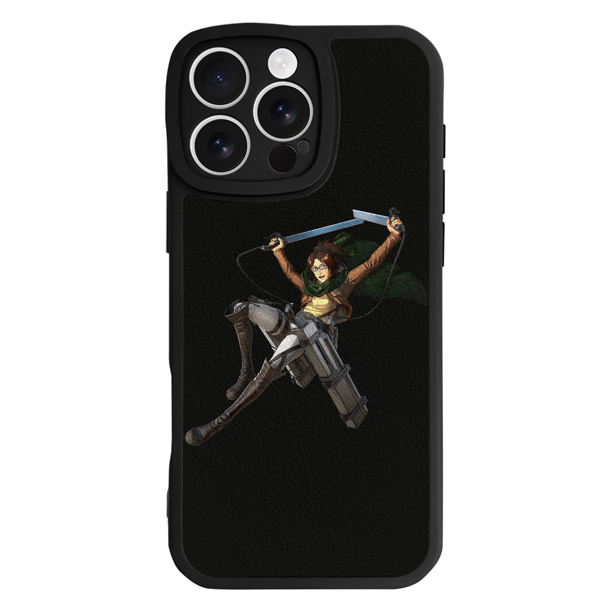 （画像用） 進撃の巨人 ハンジ·ゾエ Attack on Titan Hanji Zoe 【iPhone 16シリーズ対応】シリコンスマホケース（レザー調） 材質：シリコン